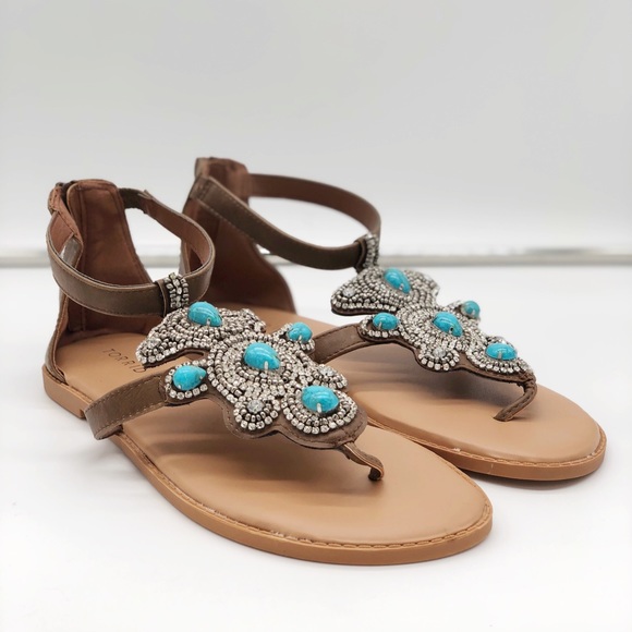 turquoise rhinestone sandals